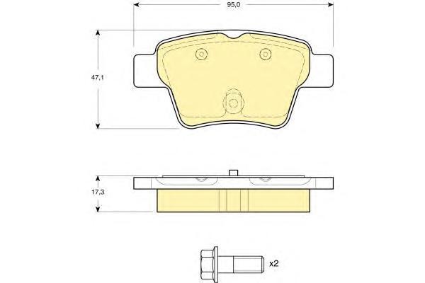 

Комплект тормозных колодок Girling 6116204