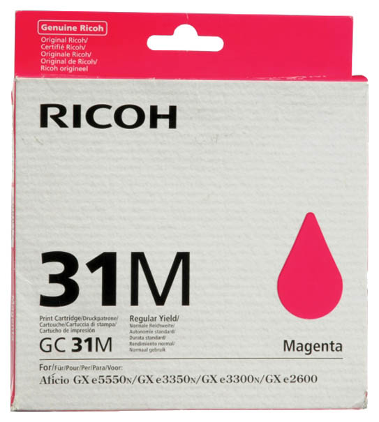 

Картридж для струйного принтера Ricoh GC31M, пурпурный, оригинал, 405690