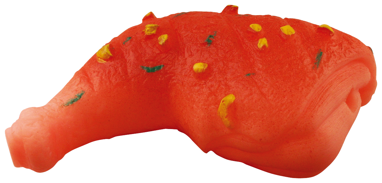 Жевательная игрушка для собак Зооник Окорочок с пряностями, оранжевый, 11,5 см