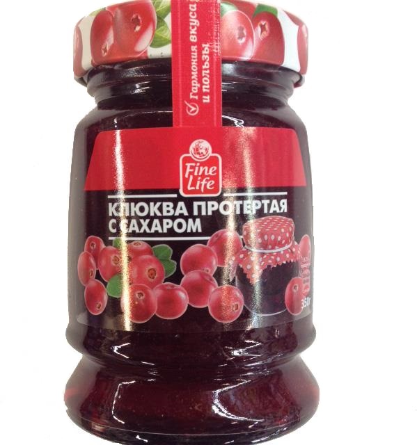 

Клюква Fine Life протертая с сахаром 350 г