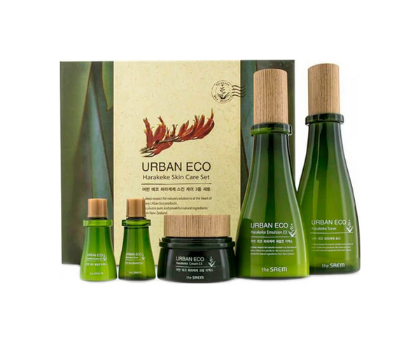 Подарочный набор The Saem Urban Eco Harakeke Skin Care Set осветляющий тонер с экстрактом физалиса the saem urban eco golden berry c toning water