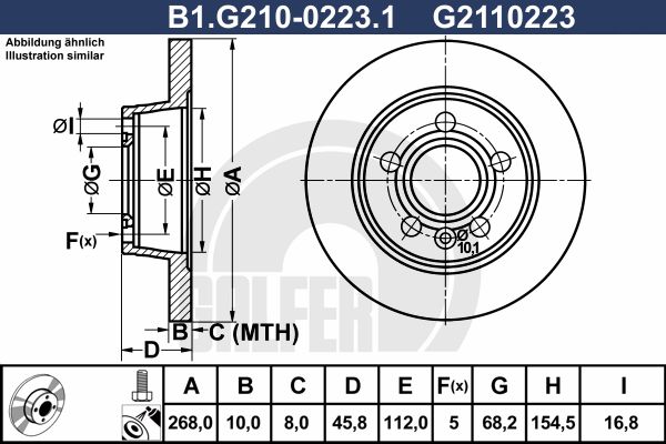 фото Тормозной диск galfer b1.g210-0223.1