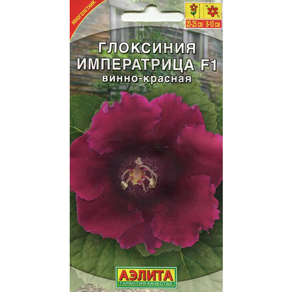 

Семена Глоксиния Императрица Винно-красная F1, 5 шт, АЭЛИТА