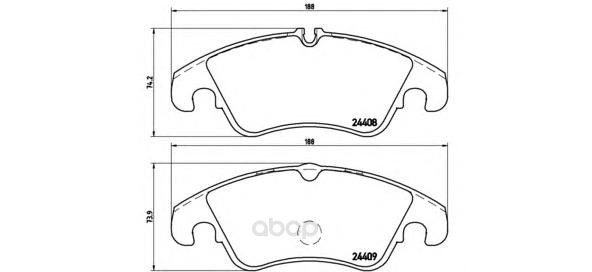 

Тормозные колодки дисковые brembo P24074