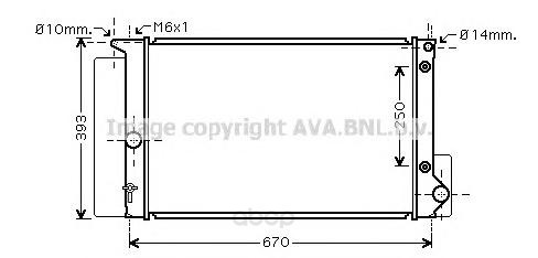 фото Радиатор охлаждения двигателя ava toa2474