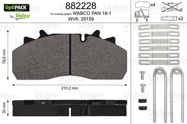 

Тормозные колодки Valeo дисковые 882228