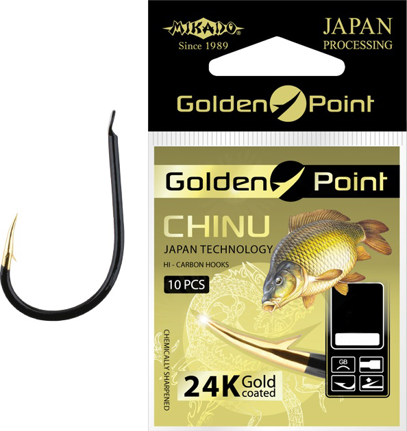 Рыболовные крючки Mikado Golden Point Chinu №12, 10 шт.