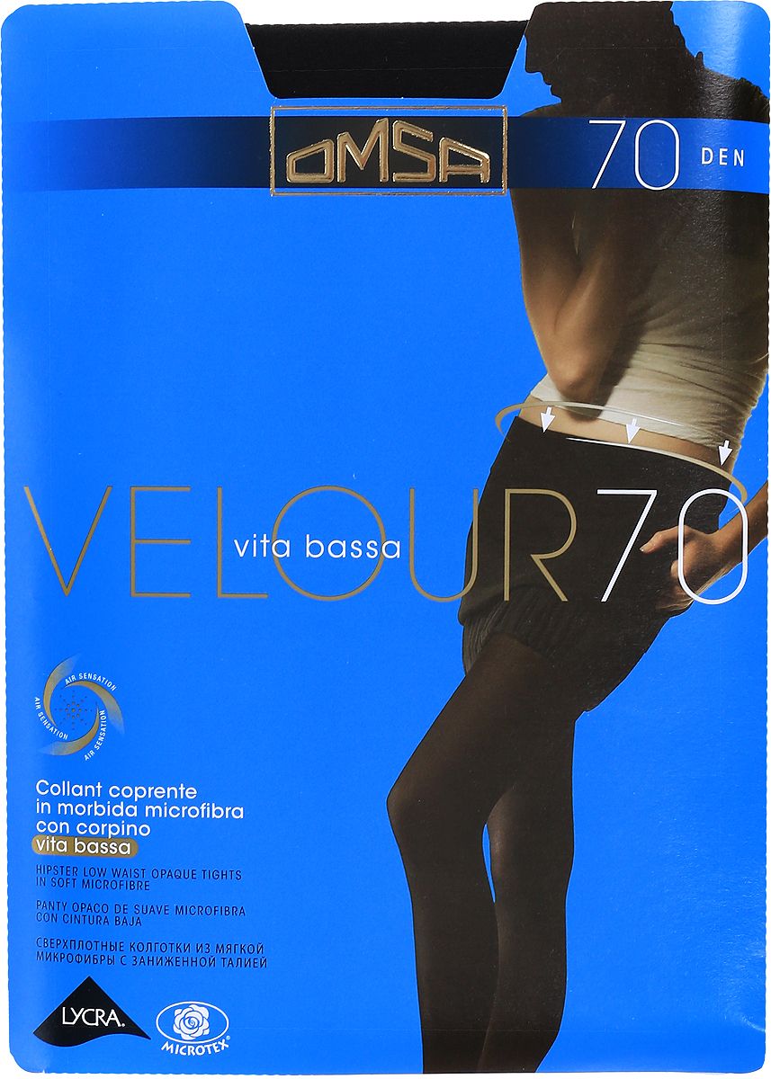 

Колготки женские Omsa VELOUR черные  (S, Черный, VELOUR