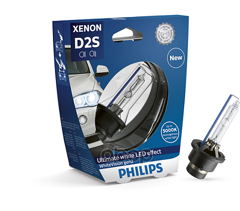 

Лампа ксеноновая D2S Philips WhiteVision Gen2 (+120%) - 85122WHV2