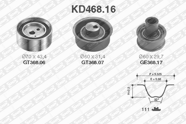 фото Комплект ремня грм snr kd468.16 ntn-snr