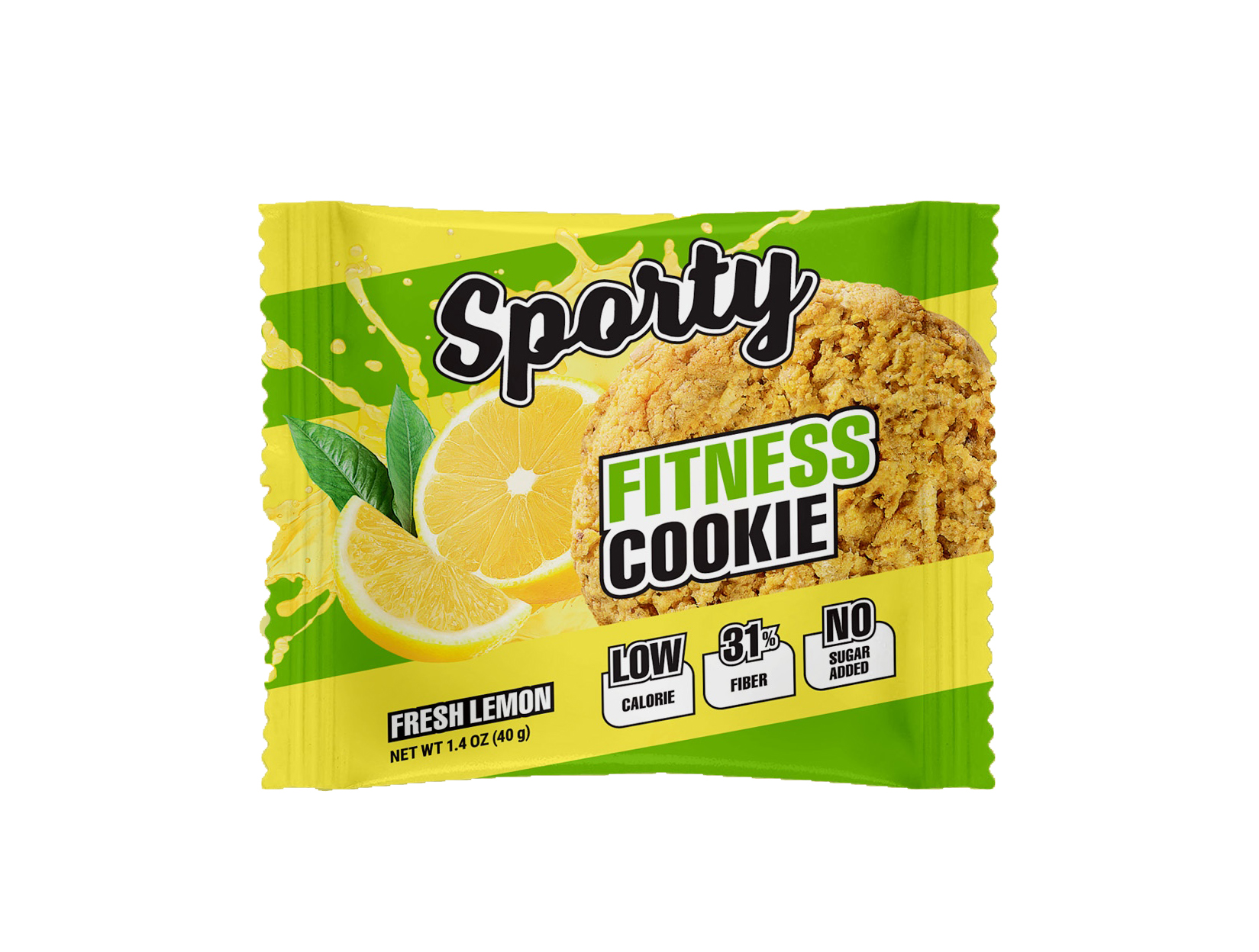 фото Sporty fitness cookie 40 г (вкус: свежий лимон) низкокалорийное фитнес-печенье без сахара