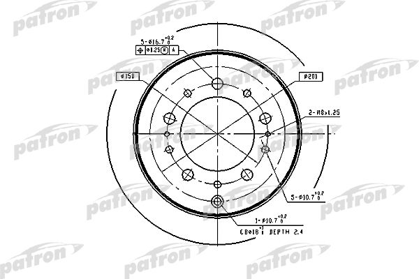 фото Тормозной диск patron pbd4483