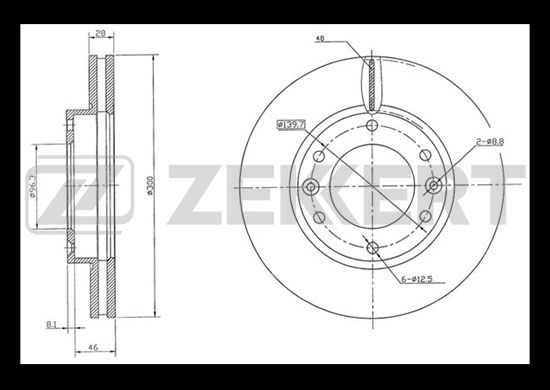 фото Тормозной диск zekkert bs-5756