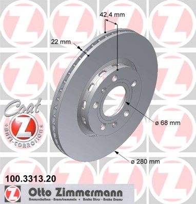 

Тормозной диск ZIMMERMANN 100.3313.20