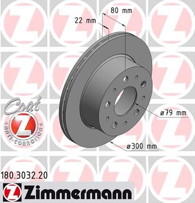 фото Тормозной диск zimmermann 180.3032.20