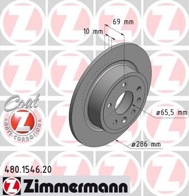 

Тормозной диск ZIMMERMANN 480.1546.20
