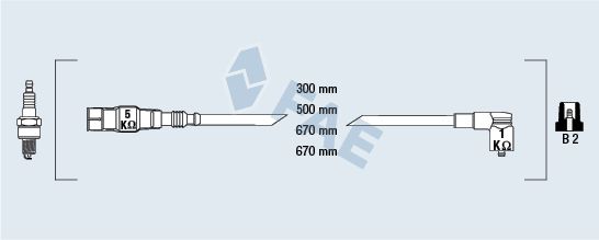 Комплект проводов зажигания FAE 85875