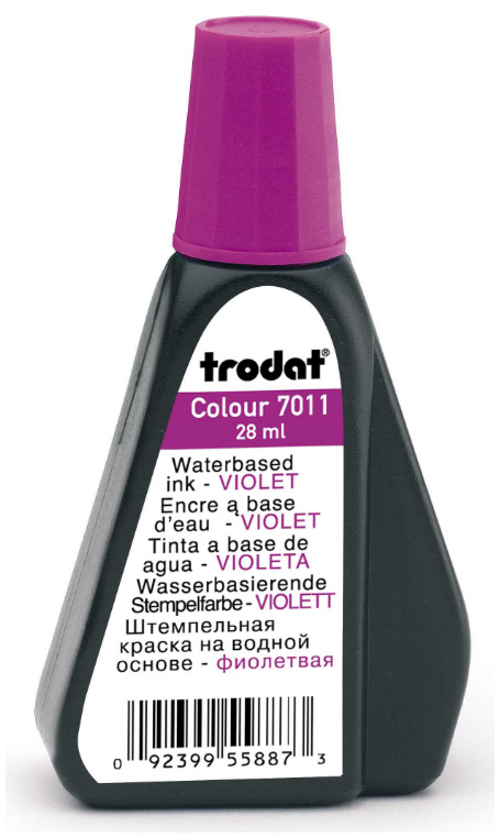 Штемпельная краска Trodat 7011. Объем: 28 мл. Цвет: фиолетовый.