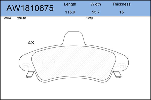 

Тормозные колодки AywiParts дисковые AW1810675