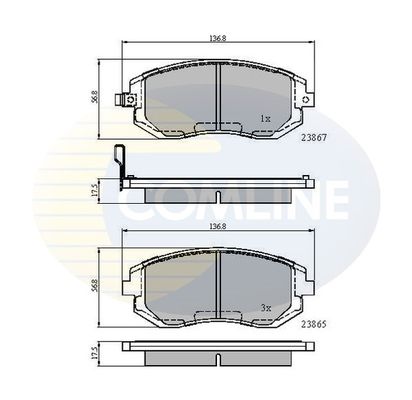 

Комплект тормозных колодок, дисковый тормоз COMLINE CBP31208