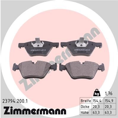 

Тормозные колодки ZIMMERMANN дисковые 23794.200.1