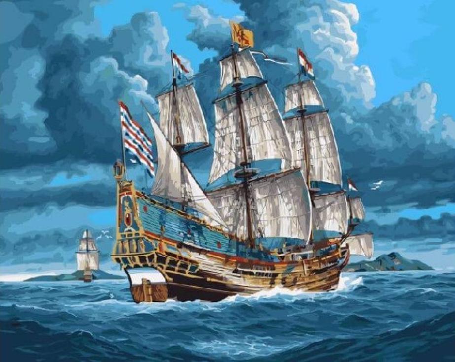 

Картина по номерам Цветной Парусник в открытом море, 40x50 см, Парусник в открытом море