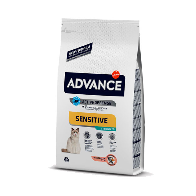 фото Сухой корм для кошек advance sterilized sensitive, для стерилизованных, лосось, 1,5кг