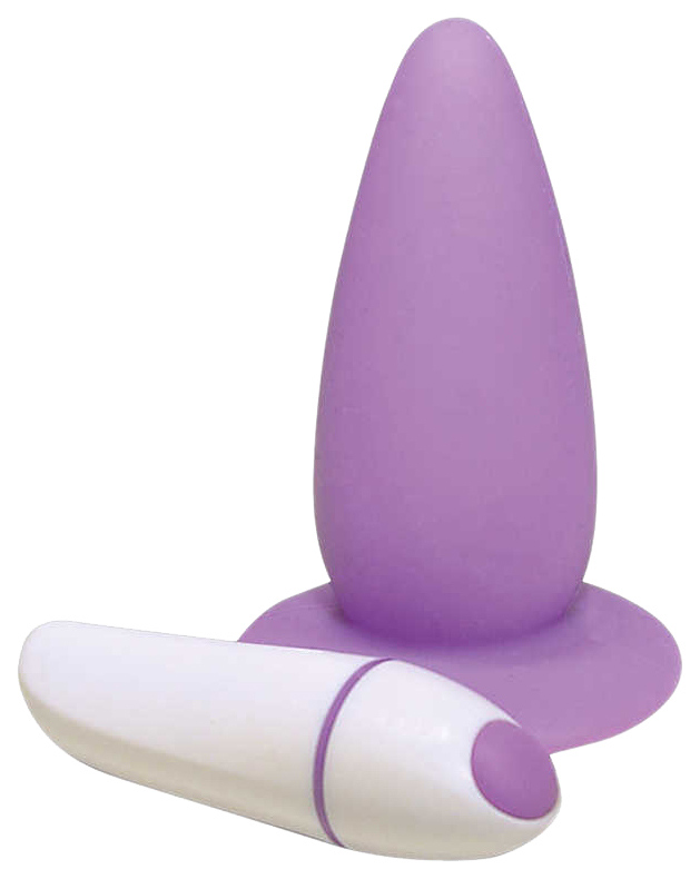 Фиолетовая анальная вибровтулка Smile 10 см