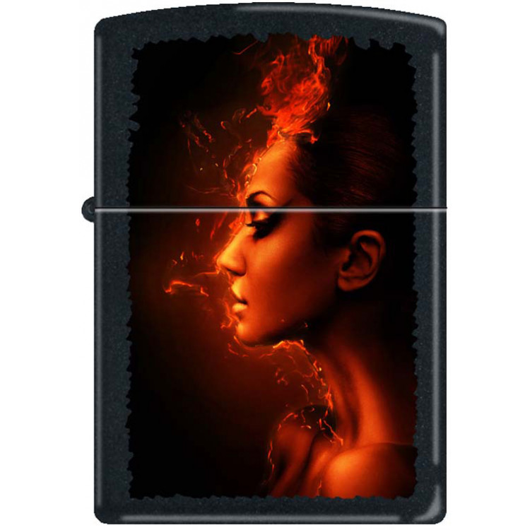 

Бензиновая зажигалка Zippo 218 Burning Woman Black Matte, 218 Burning Woman