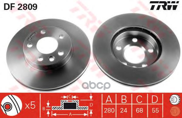 фото Тормозной диск trw/lucas для df2809