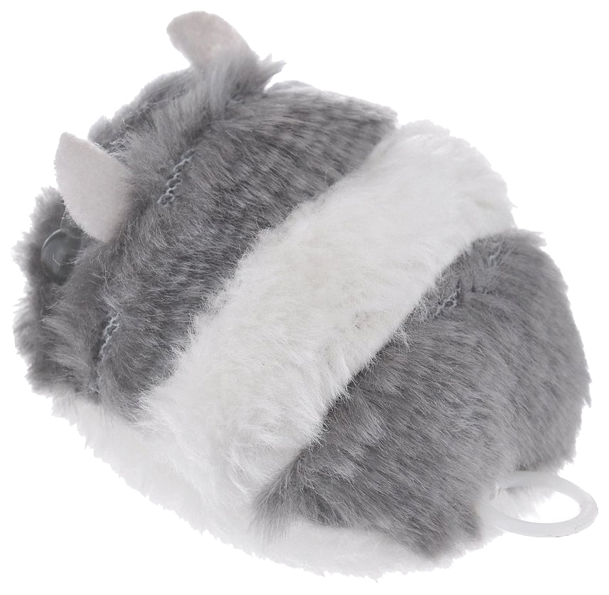Заводная игрушка для кошек HOMECAT  Хомяк вибрирующий бело-серый, 9 см