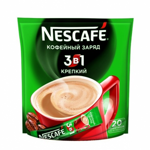 

Кофейный напиток растворимый Nescafe 3в1 крепкий 16 г 20 пакетиков