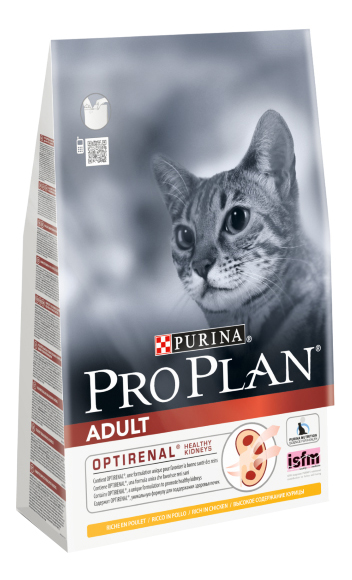 фото Сухой корм для кошек pro plan adult optirenal, курица, 1,5кг