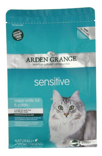 фото Сухой корм для кошек arden grange sensitive, рыба, 0,4кг