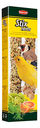 фото Лакомство для канареек и экзотических птиц padovan stix herbs, 60г