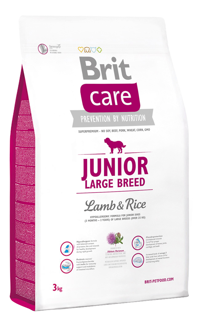 фото Сухой корм для щенков brit care junior large breed, для крупных пород, ягненок и рис, 3кг