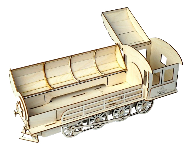 Купить Паровоз-пенал, Конструктор деревянный Lemmo Пенал-паровоз,