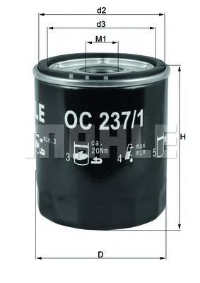 фото Фильтр масляный двигателя knecht oc237/1 mahle/knecht