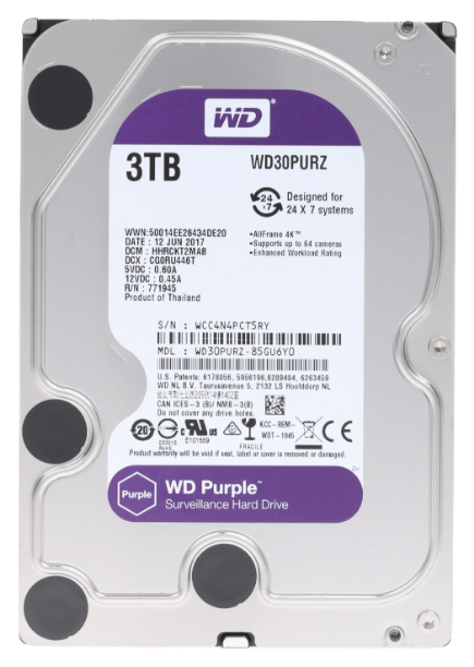 фото Внутренний жесткий диск western digital purple 3tb (wd30purz)