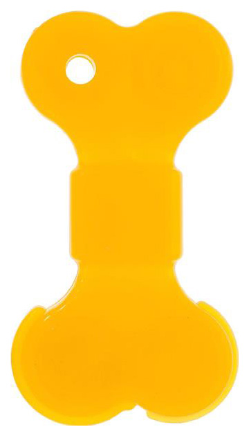 Жевательная игрушка для собак DOGLIKE Кость большая с этикеткой, желтый, длина 10 см