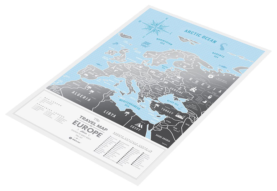 фото Географическая карта 1dea.me travel map silver europe