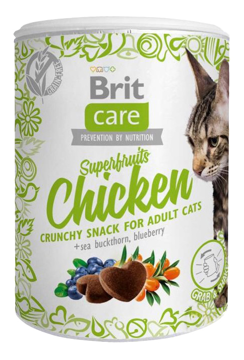 фото Лакомство для кошек brit care superfruits фигурки, курица, 100 г