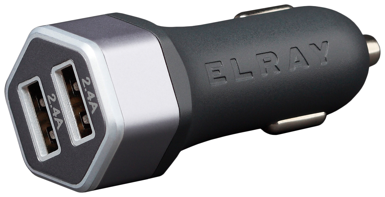 Автомобильное зарядное устройство Elray CC2U48HEX Серый, черный