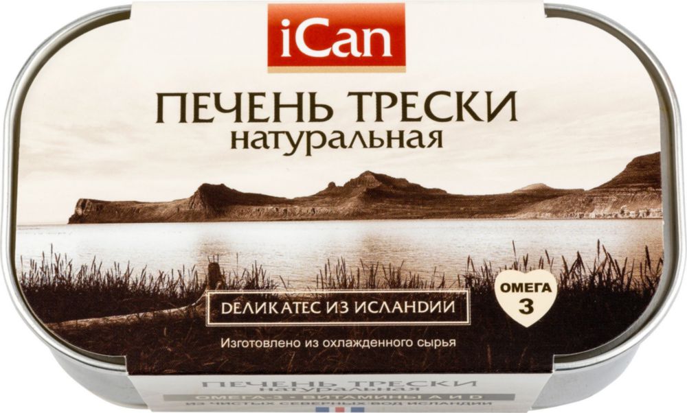 

Печень трески iCan натуральная 115 г, печеночный паштет