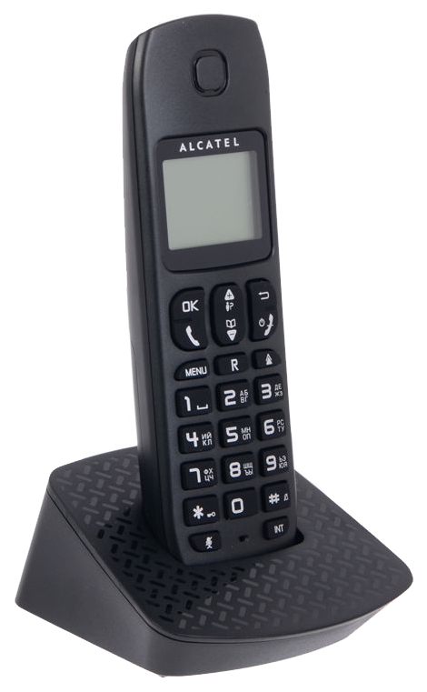 фото Телефон alcatel dect e132 black caller id 10 мелодий, спикерфон