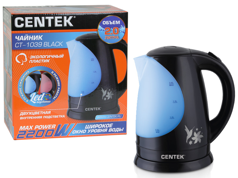 фото Чайник электрический centek ct-1039 black