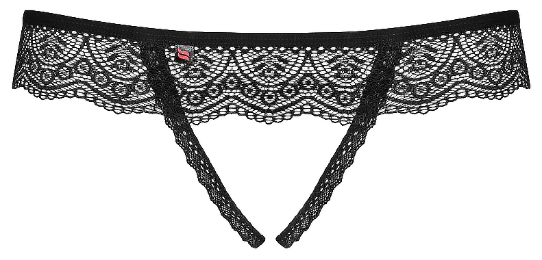 

Кружевные контактные трусики с декором, черные, S/M, Черный, 864-THC-1