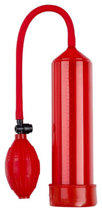 Красная вакуумная помпа Eroticon PUMP X1 с грушей