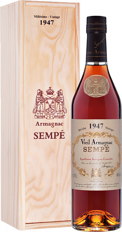 

Арманьяк Sempe Vieil, Armagnac AOC , 40 %, 700 мл, 1947г, gift box