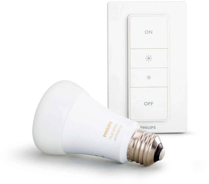 

Комплект светодиодных ламп Philips Hue White Ambiance E27 + Dimmer Switch